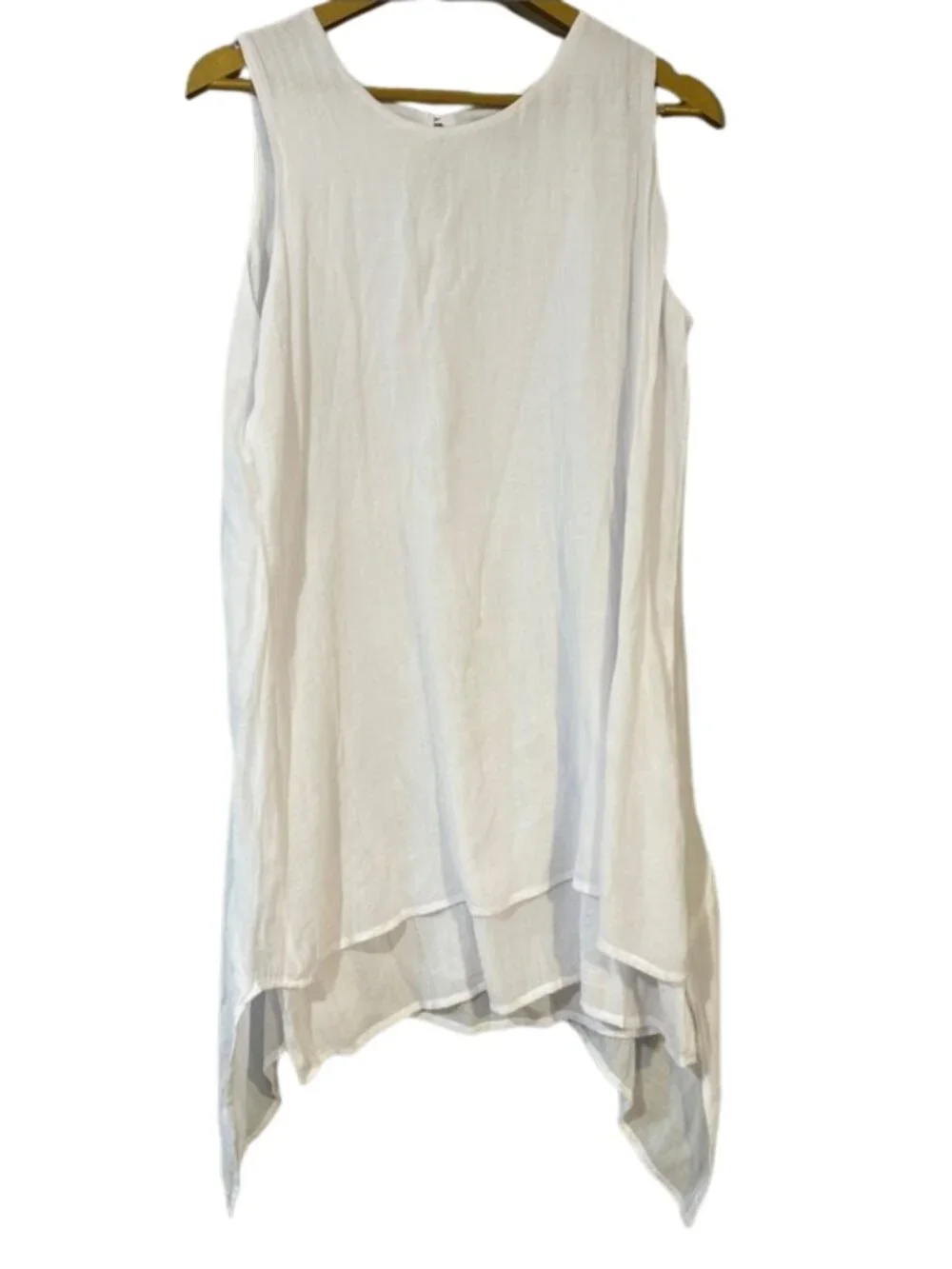 Fever White Sleeveless Dress Large Flowy Layered Boho Tunic